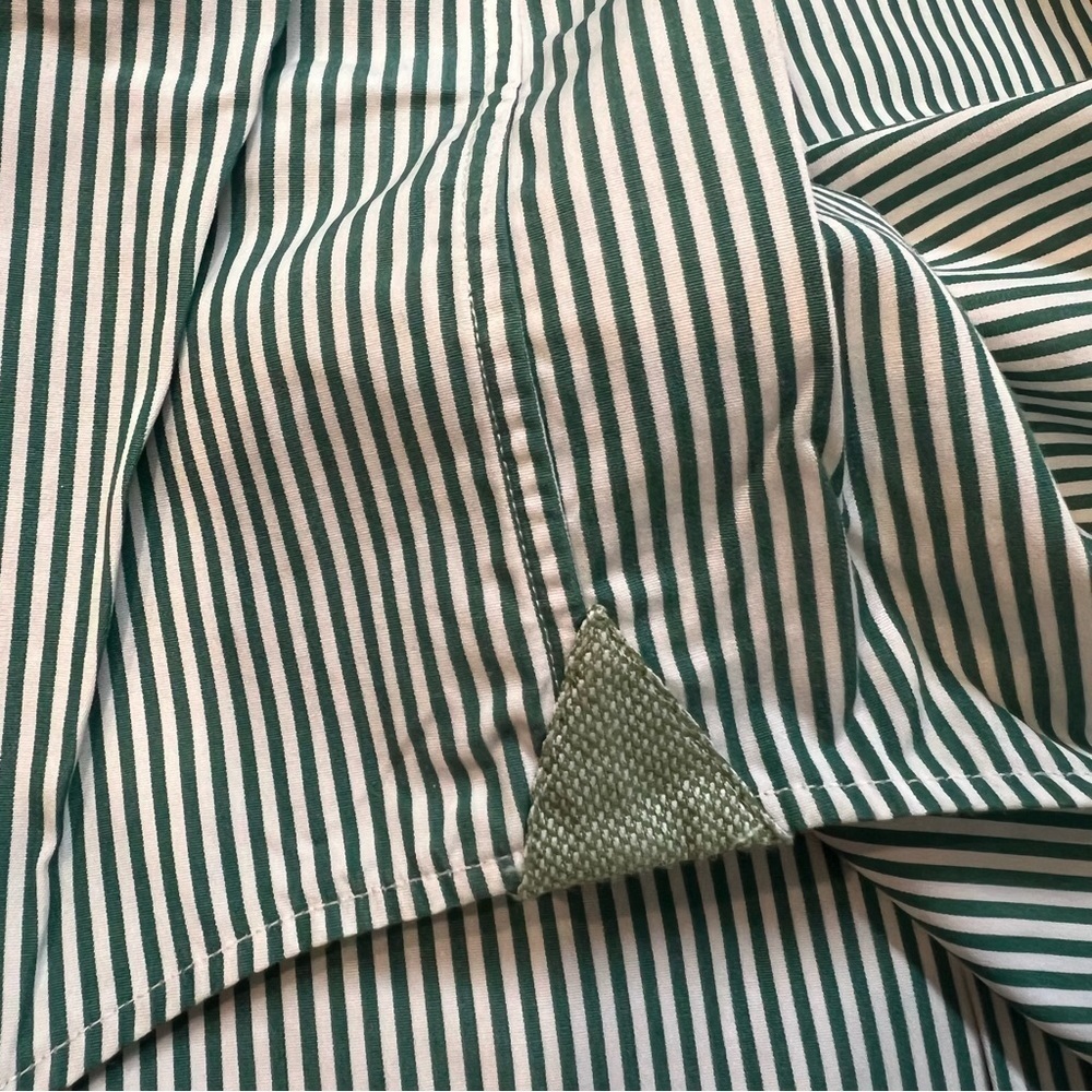 Banana Republic Casual Pinstripes Fitted White Green Button Shirt Cotton 16 - Picture 11 of 12